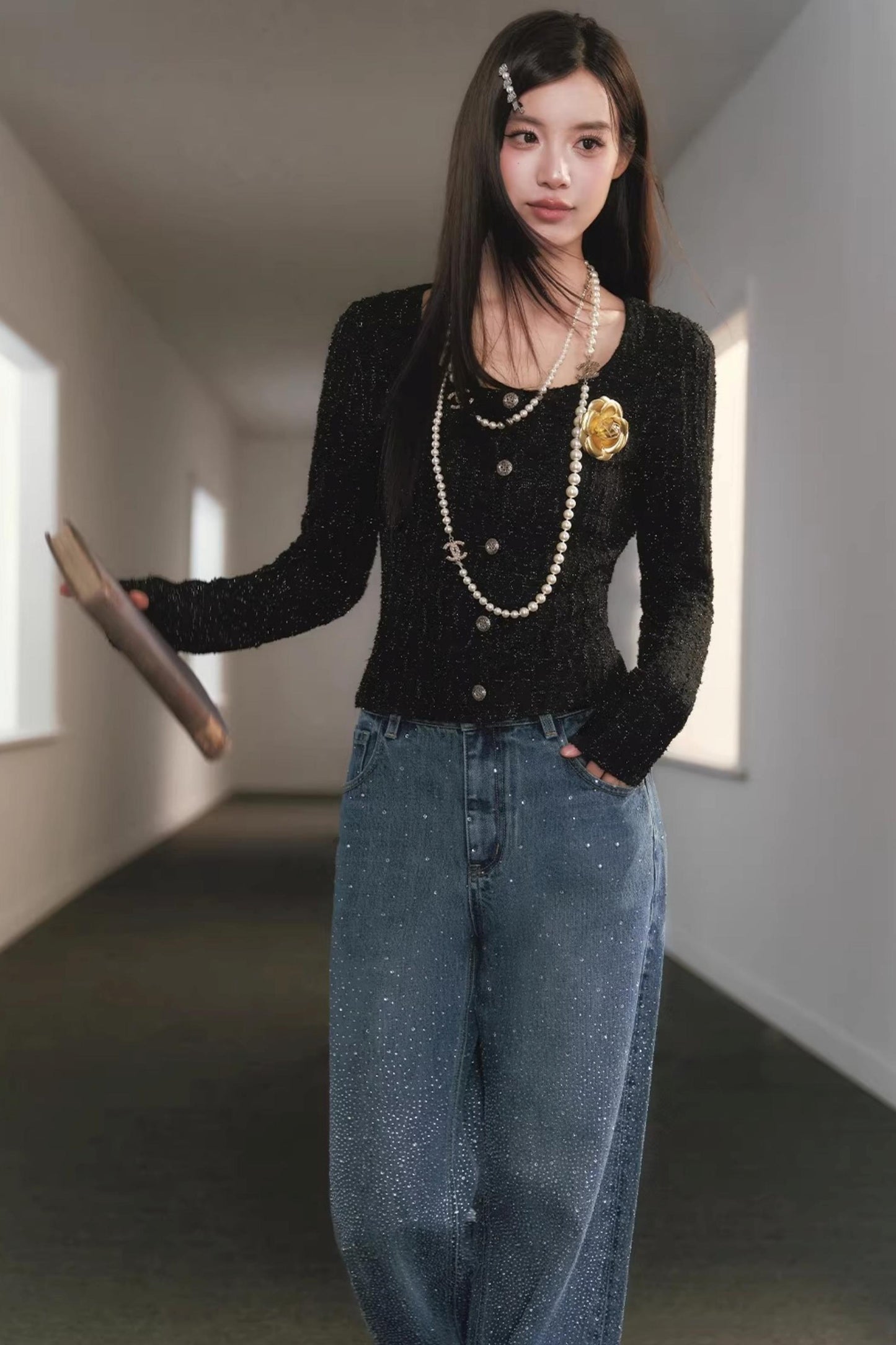 Starry Sky Rhinestone Jeans