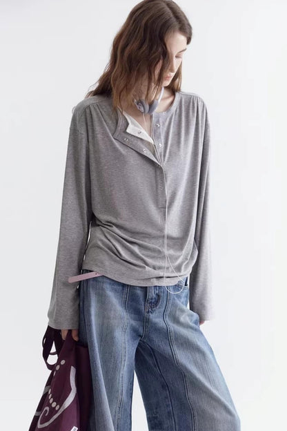 Lace Collar Fake Two-Piece T-Shirt