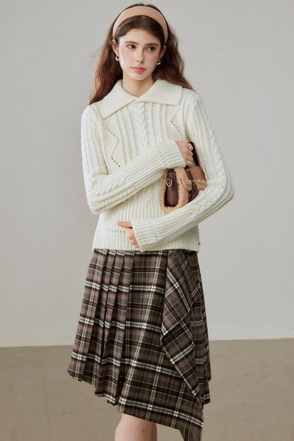 Lapel Wool Knit Top