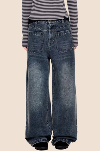 American Retro Wide-Leg Jeans