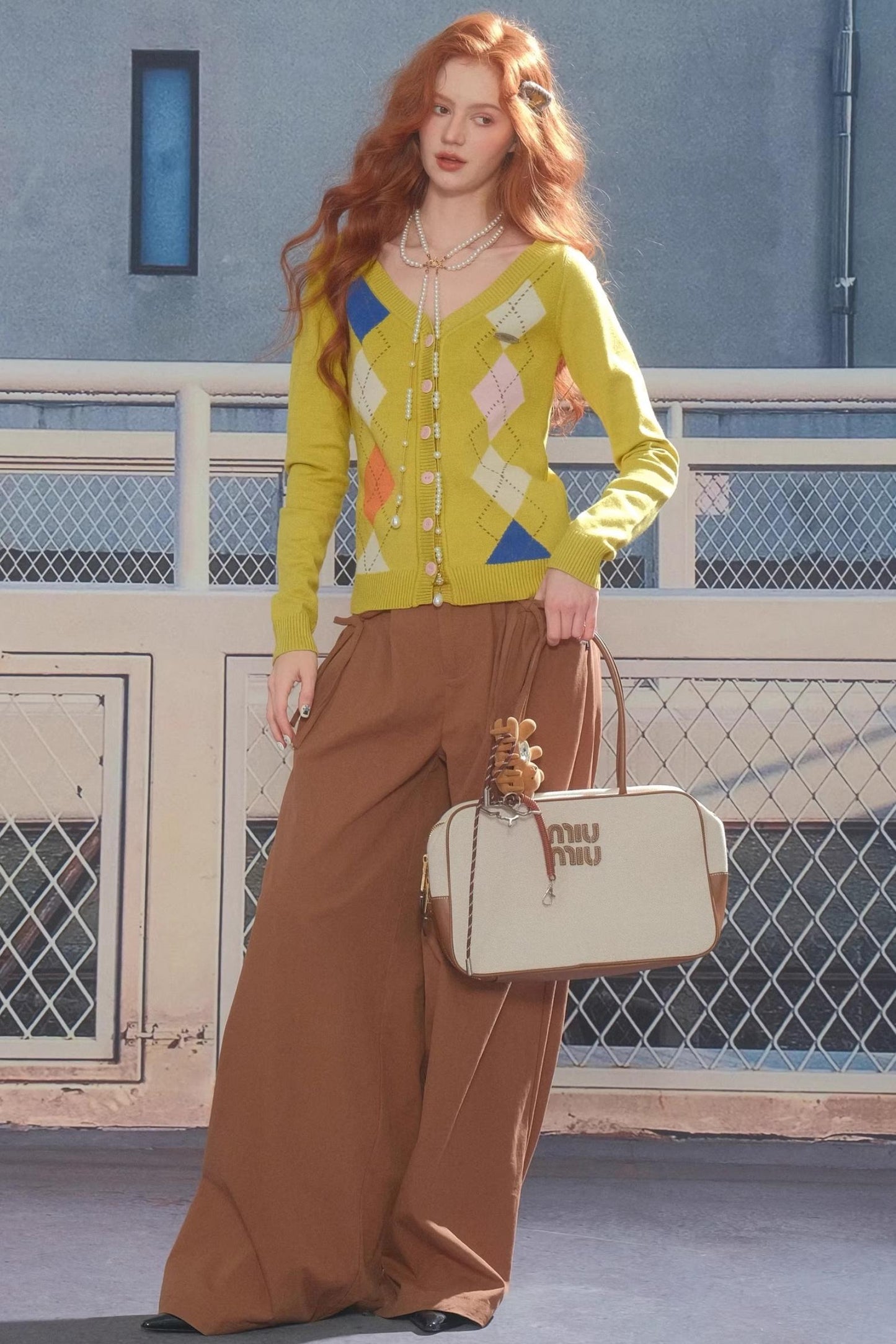 Autumn High-Waisted Slimming Brown Trousers