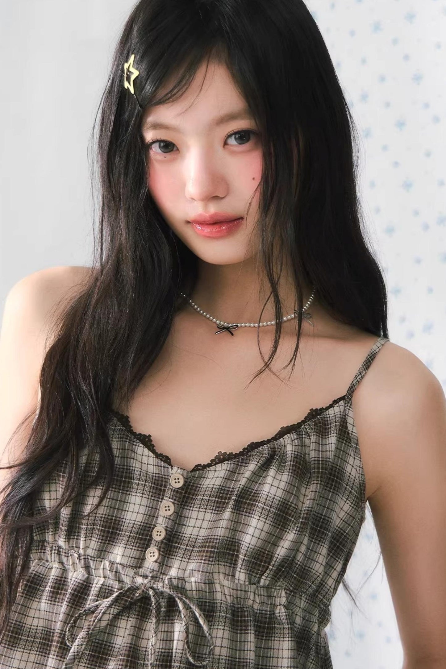 Lace Patchwork Plaid Camisole