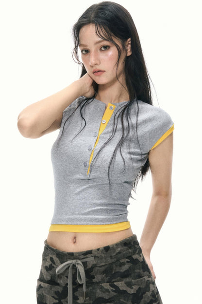 Dual-Fabric Summer T-Shirt