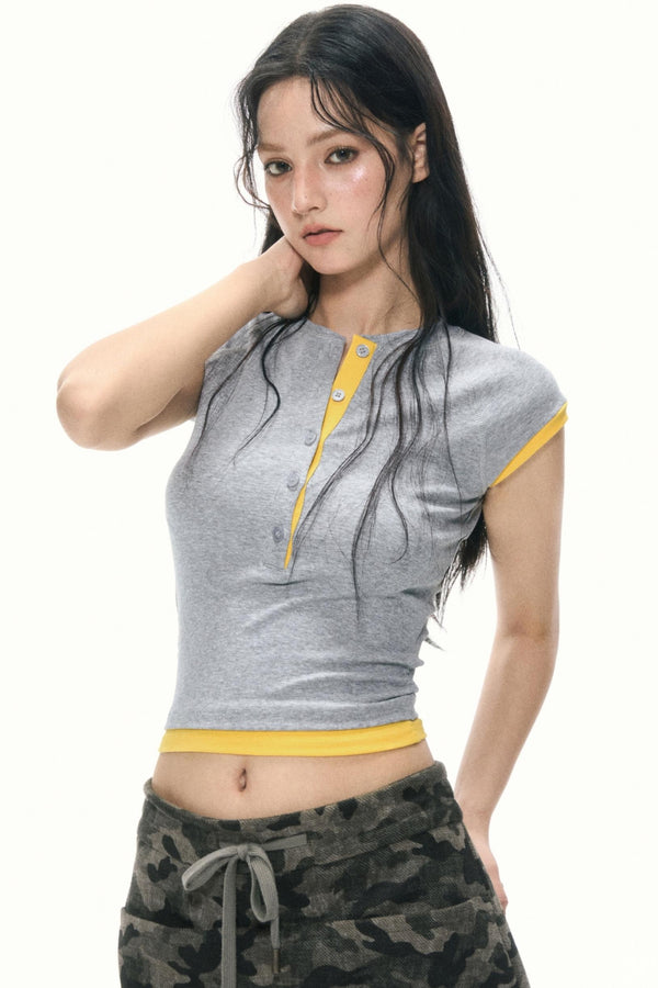 Dual-Fabric Summer T-Shirt