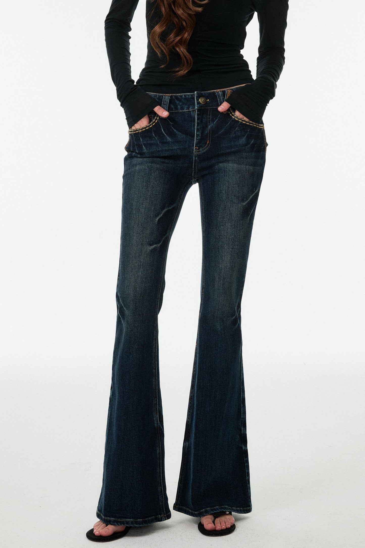 Blue Lightning Bootcut Pants