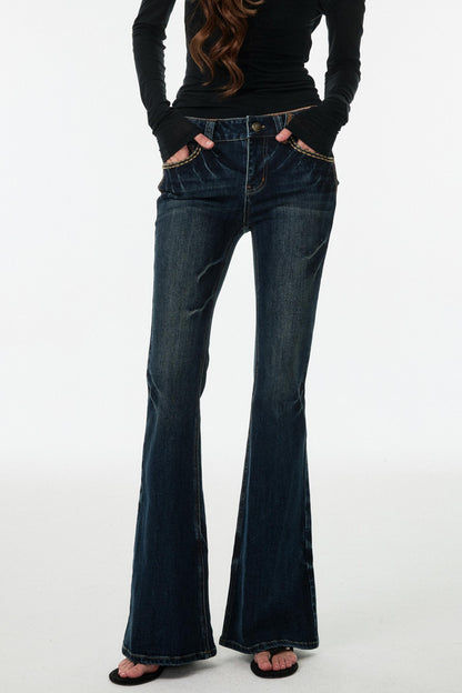 Blue Lightning Bootcut Pants