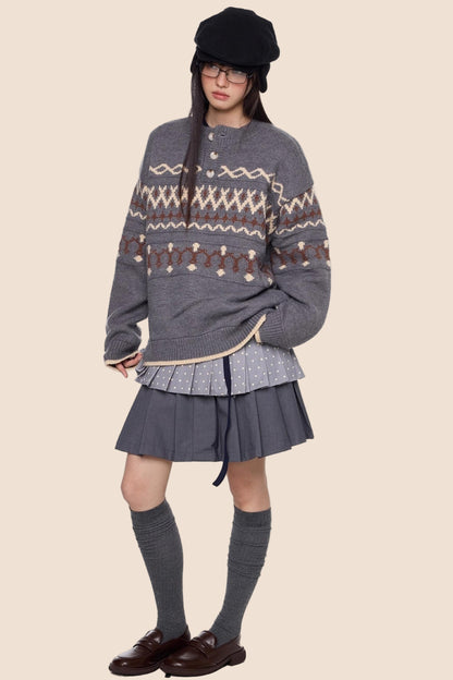 Autumn Vintage Knit Sweater Jacket