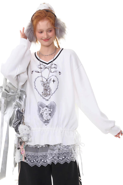 Vintage V-Neck Sweatshirt