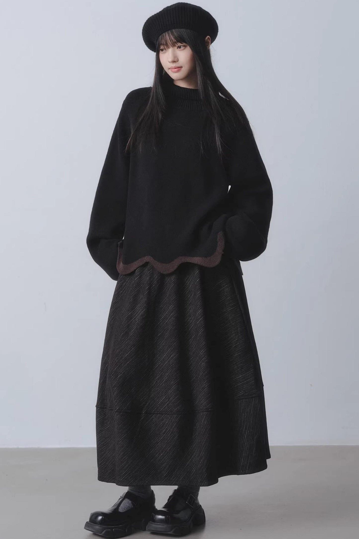 Orange Dusk Fleece-Lined Skirt