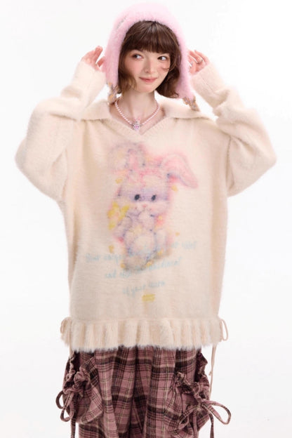 Pleated Hem Drawstring Sweater