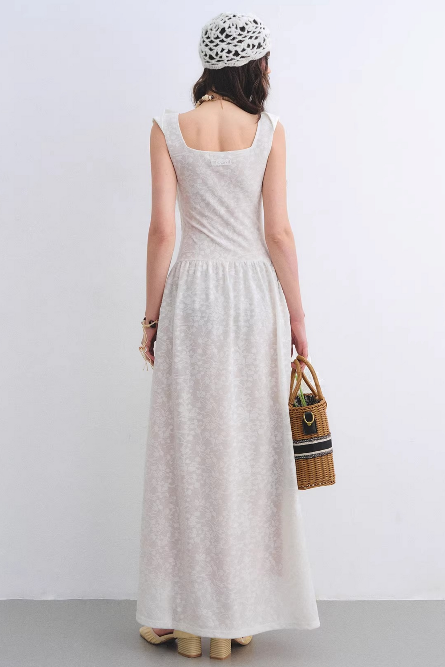 Off-White Lace Jacquard Dress