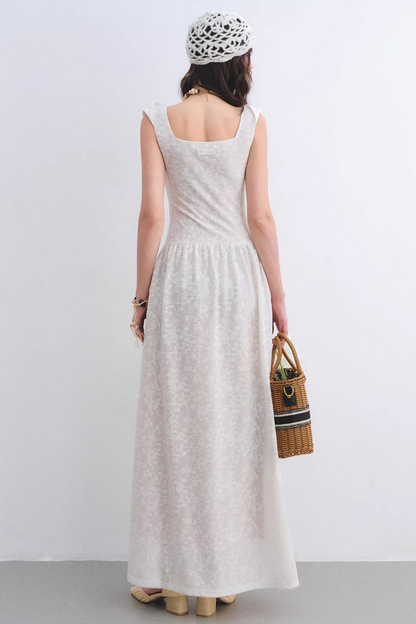 Off-White Lace Jacquard Dress