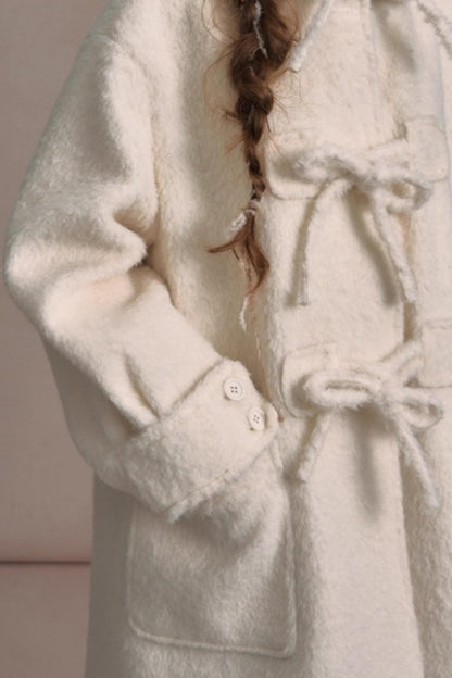 College Hooded Thick Woolen Jacket