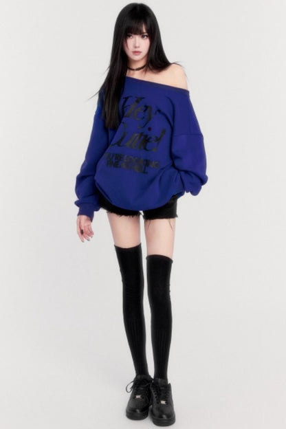 Loose Fleece Long-Sleeved Sweatshirt