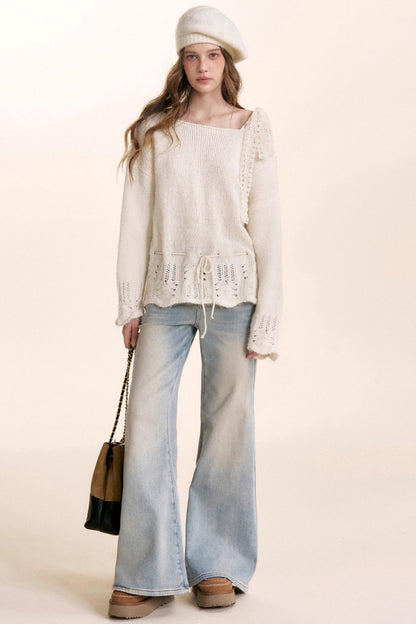 Romantic Lace Off-Shoulder Sweater