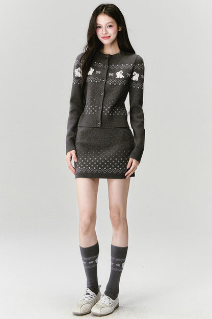 Isle Knit Top And Skirt Set-Up