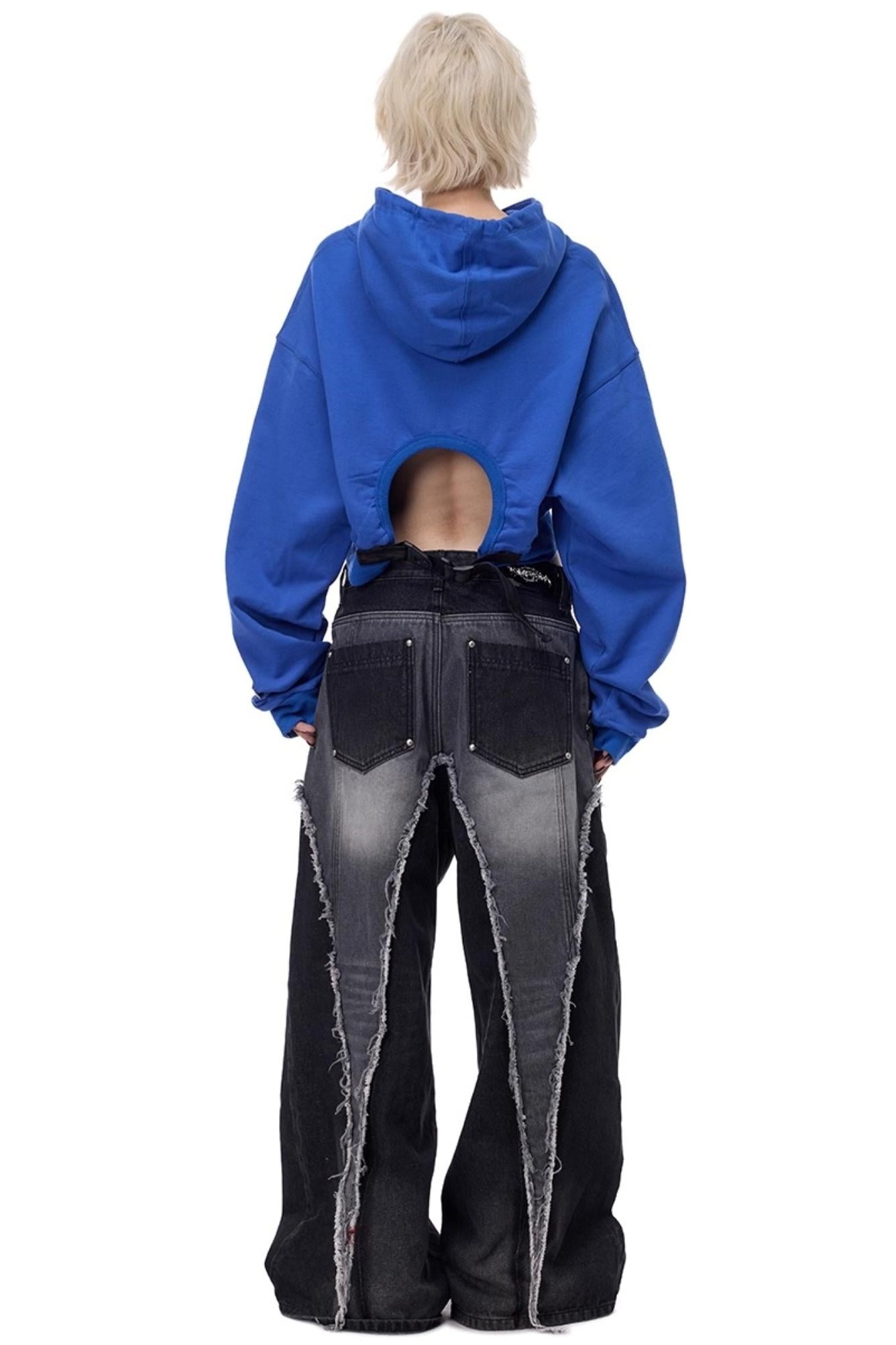 Thorn Print Hooded Fleece Sweatshirt