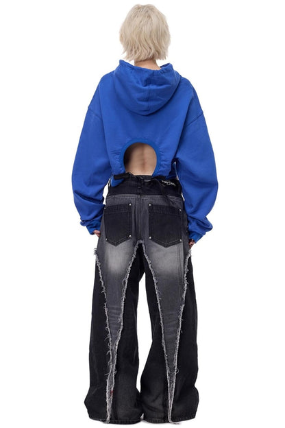 Thorn Print Hooded Fleece Sweatshirt