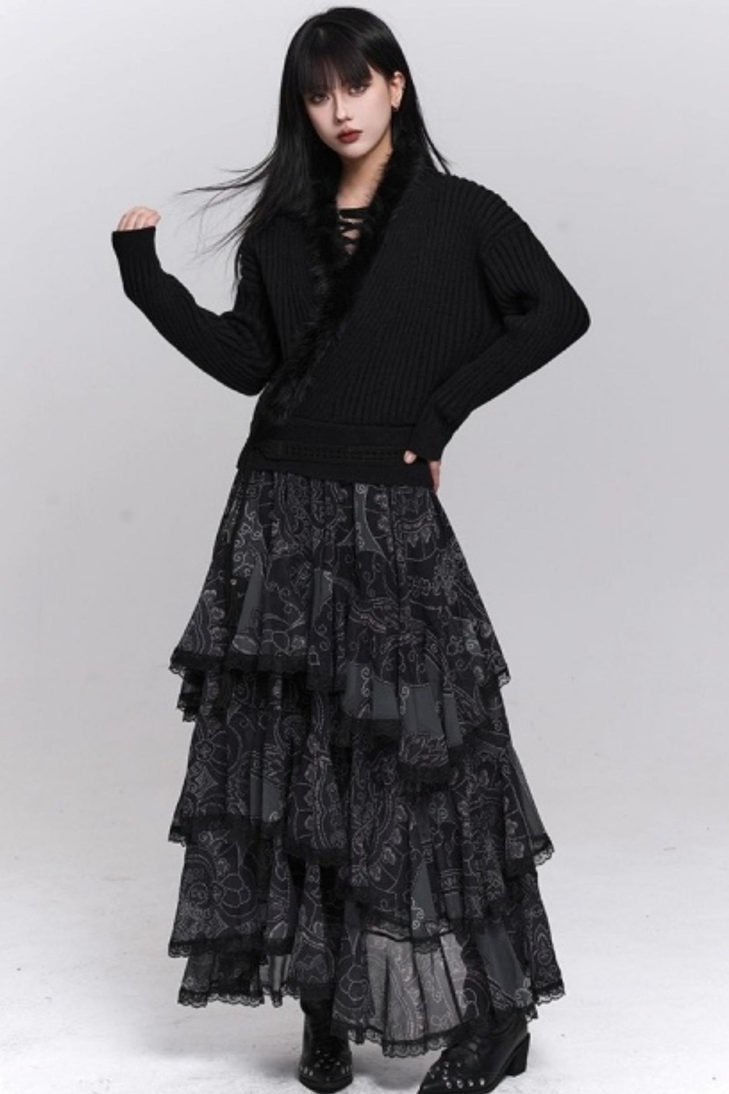 Black Irregular Skirt