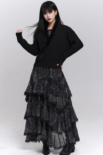 Black Irregular Skirt