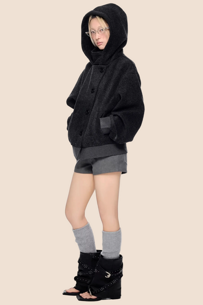 Retro Woolen Hooded Jacket