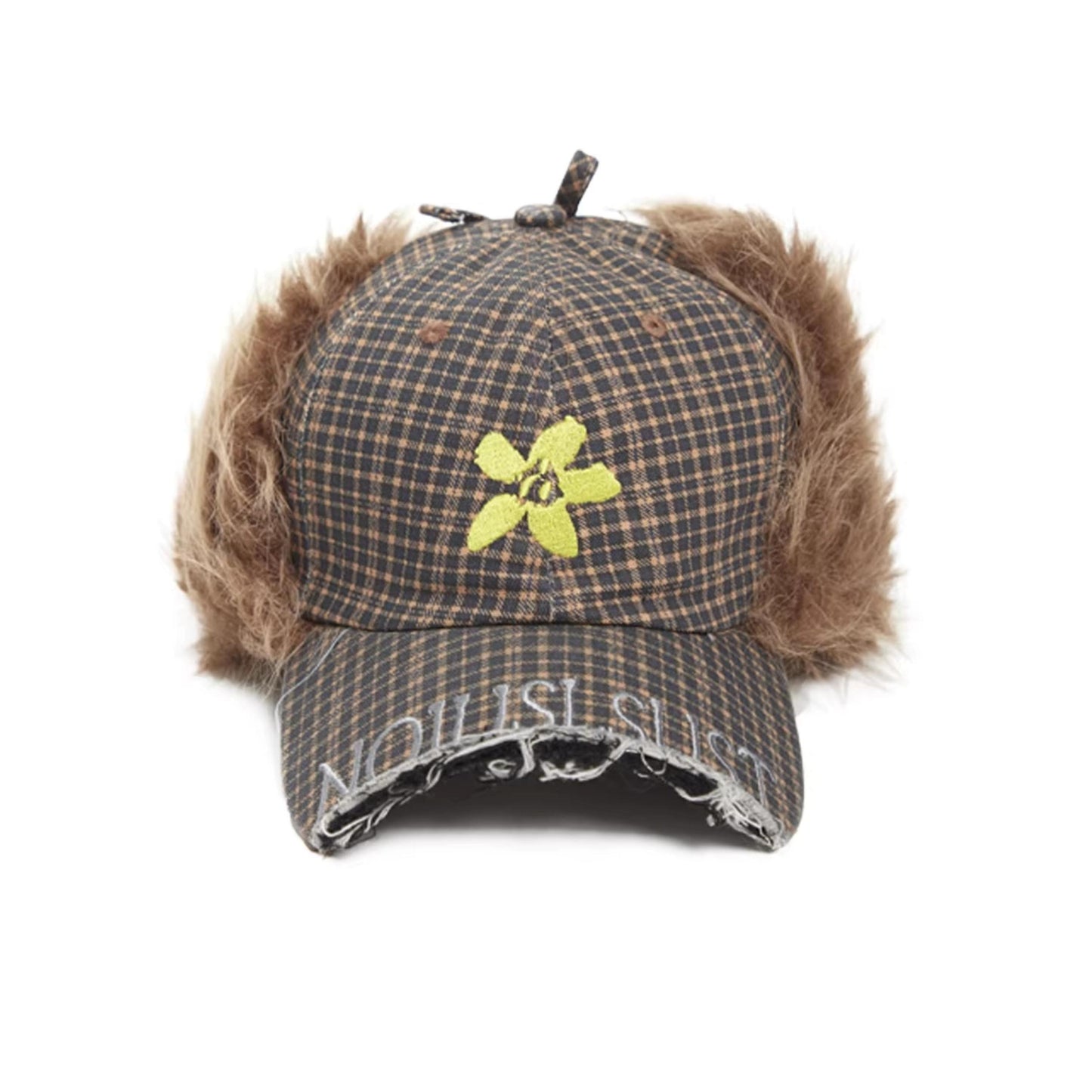 Retro Plaid Plush Ski Cap