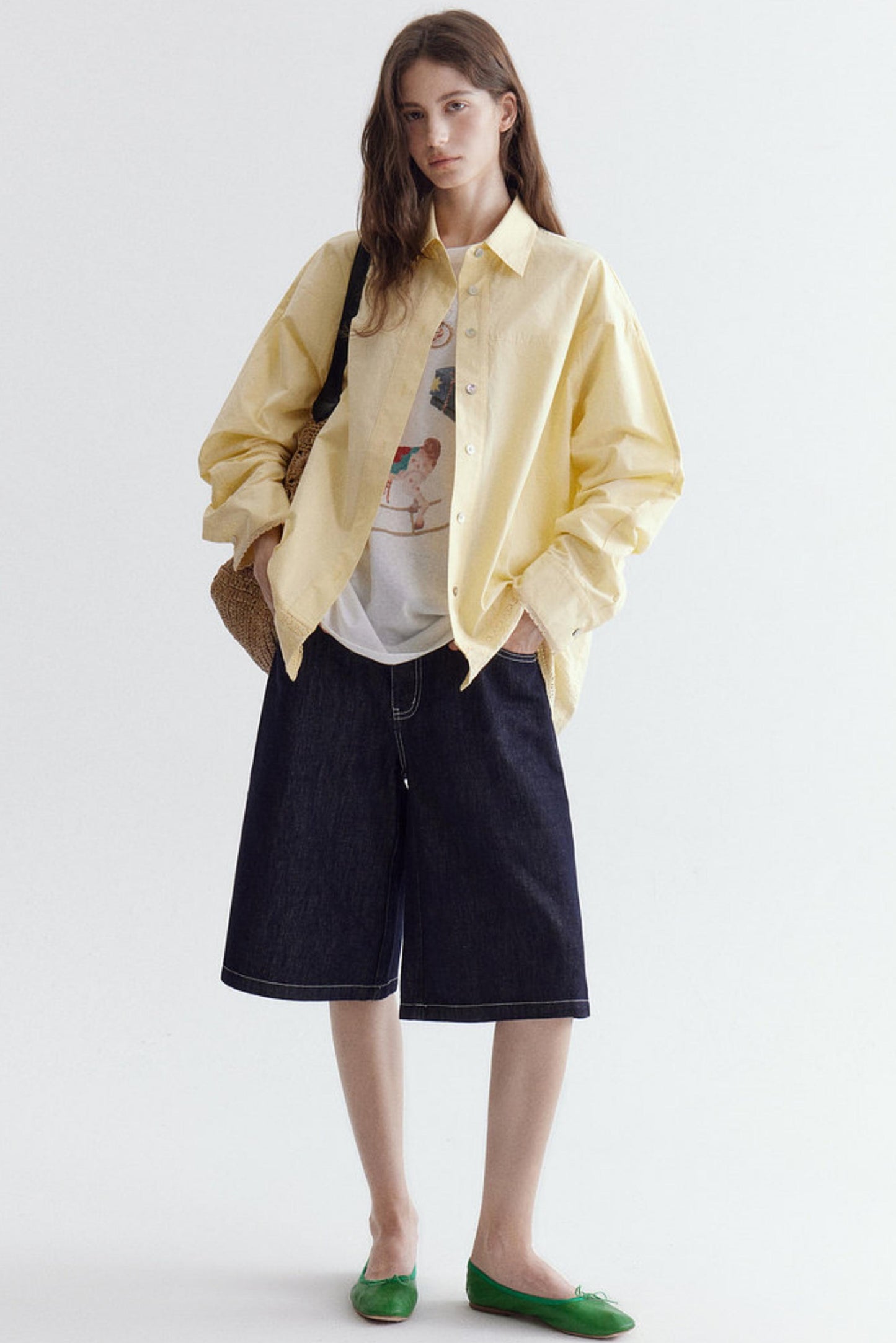 Embroidered Lace Hem Shirt