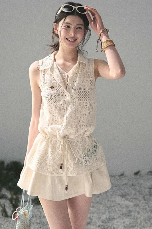 Lace Hollow-Out Summer Top