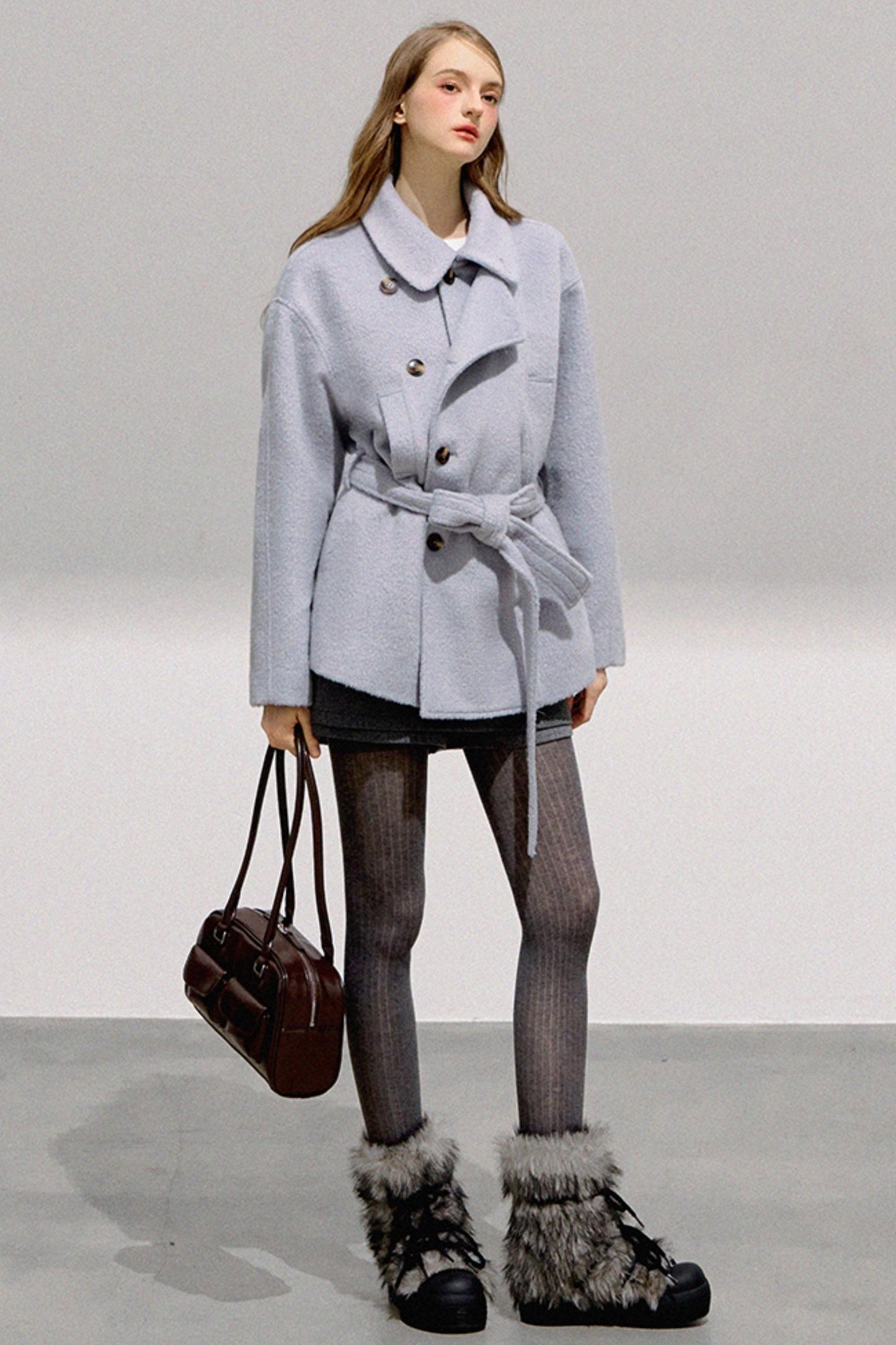 Mint Double-Breasted Wool Coat