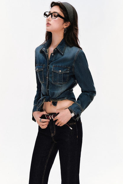 Waist-Cinching Denim Jacket