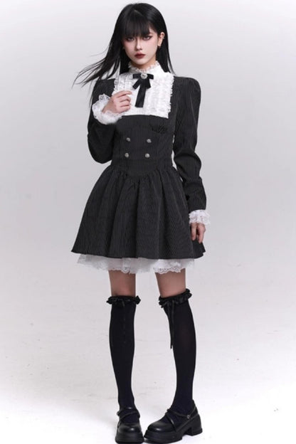 Medieval Striped Gothic Dress