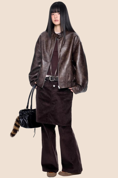 Textured Vintage Leather Jacket