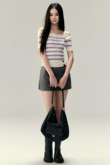 Stripe Wool Strap Base Top