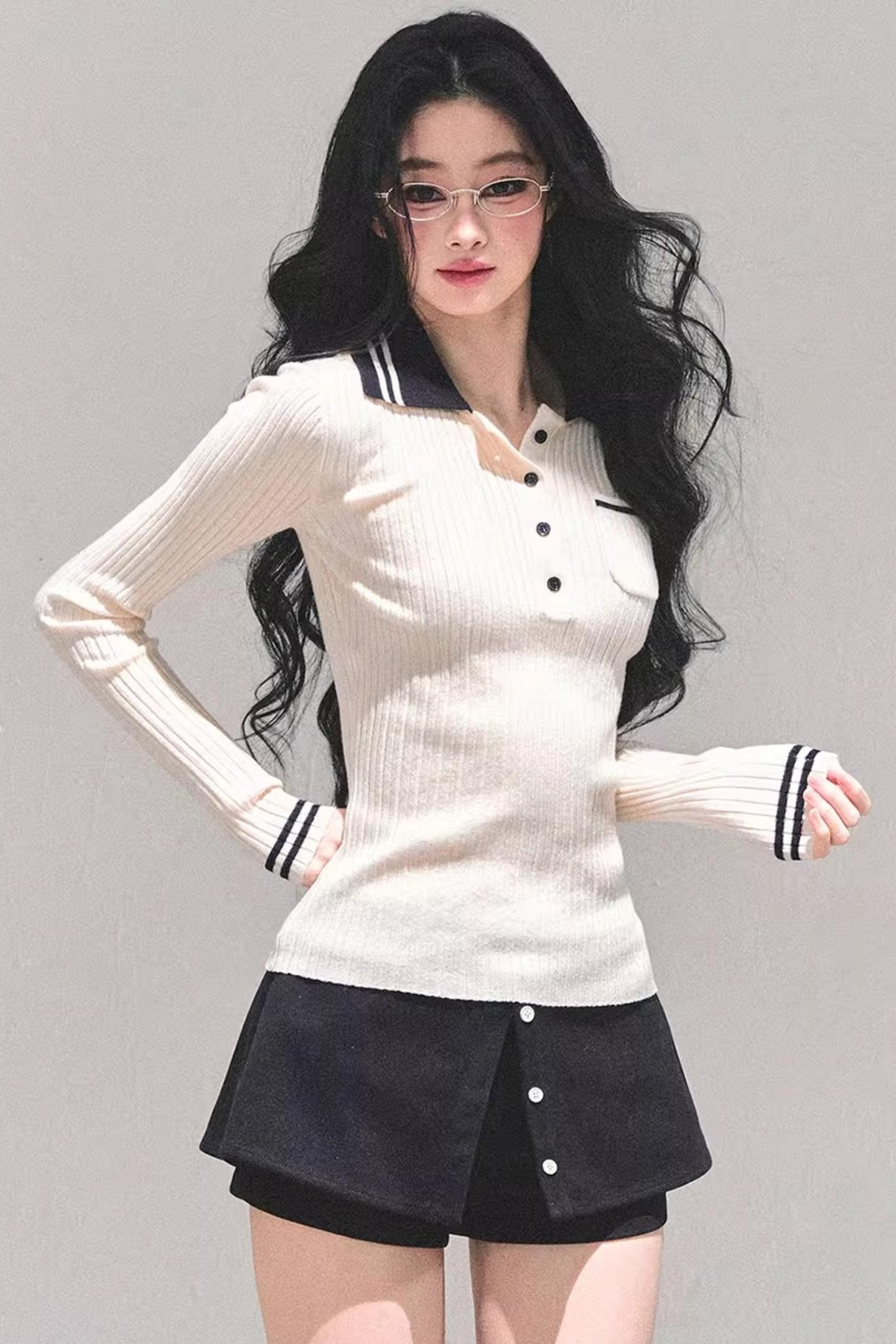 American Knit Polo Sweater