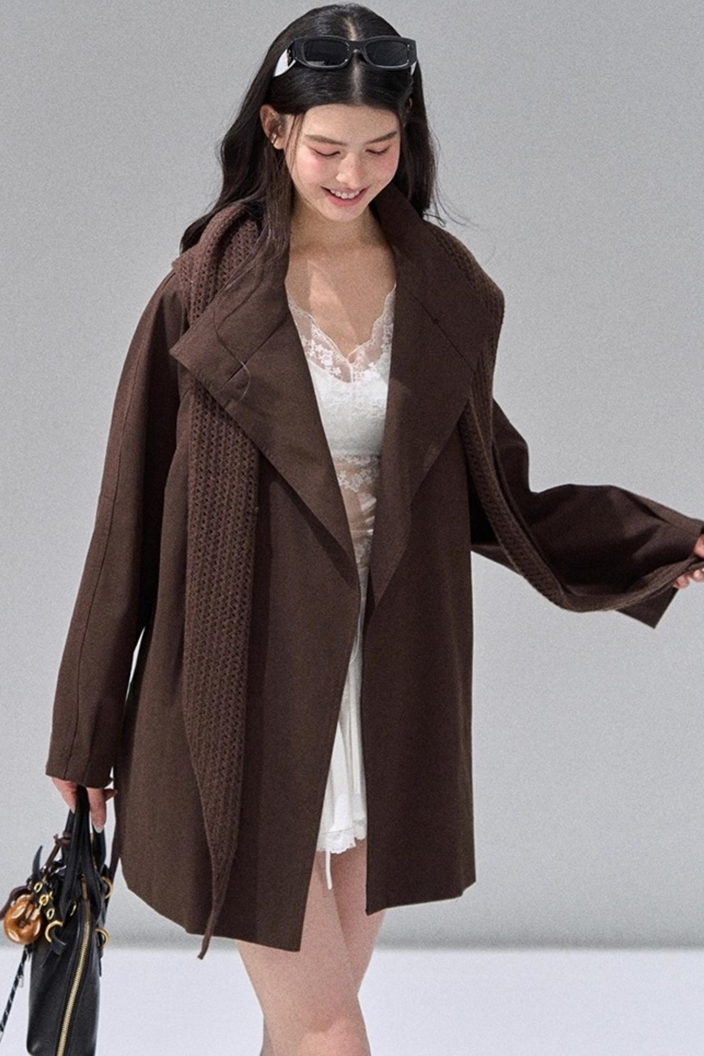 Vintage Woolen Trench Shawl Jacket