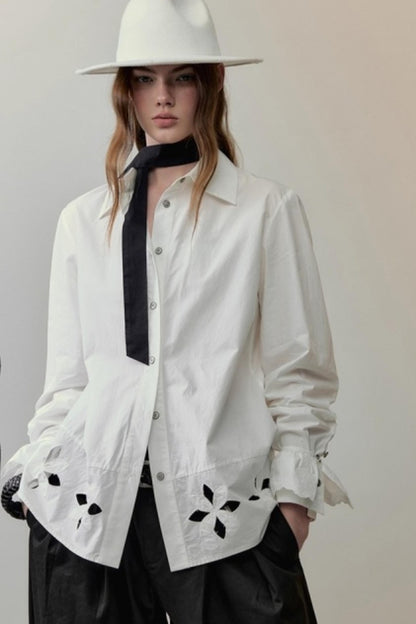 Lace Floral Embroidery Shirt Set-Up