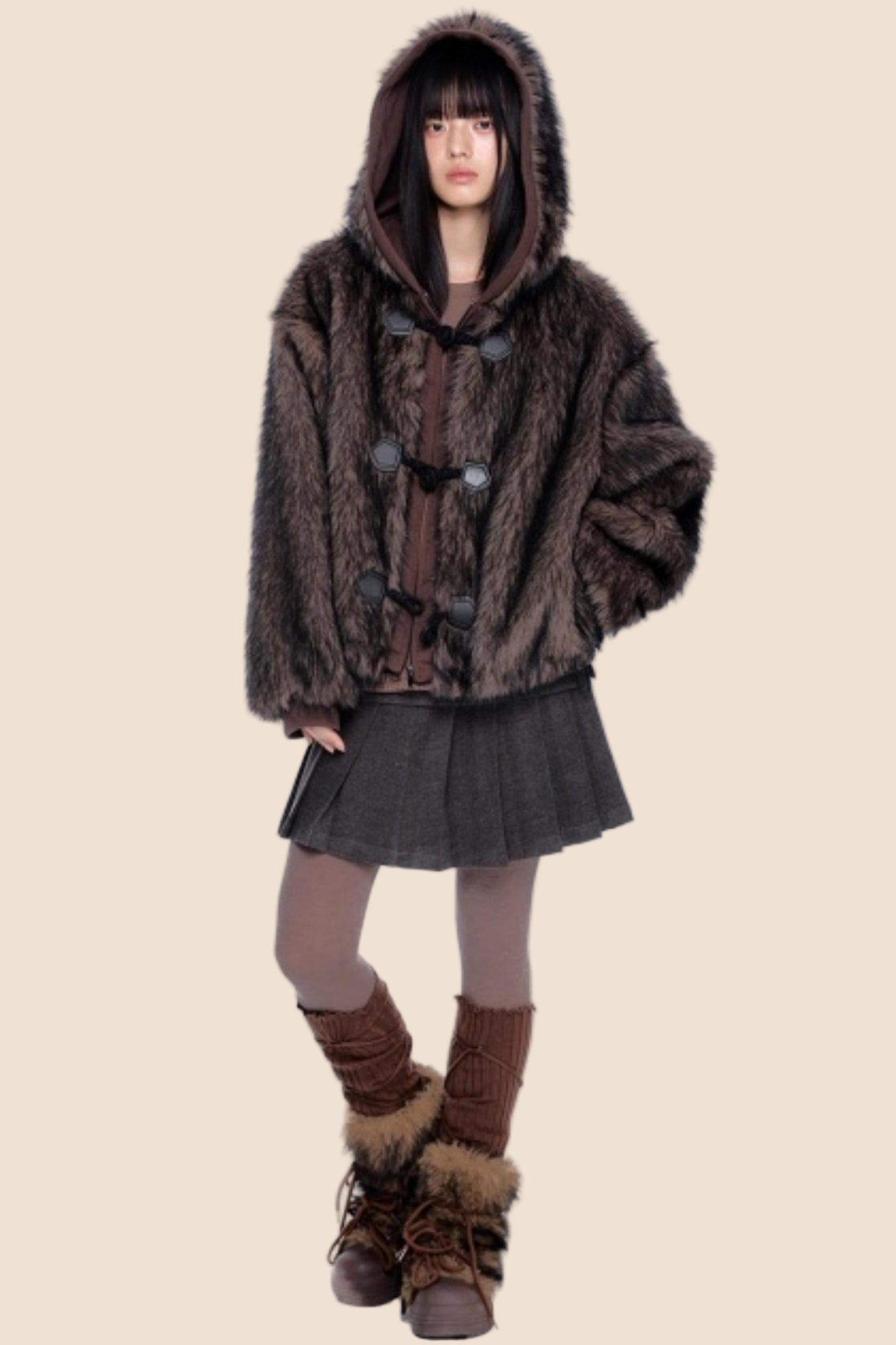 Faux Fur Hooded Jacket