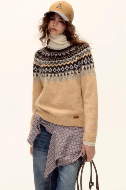 Wool Blend Fair Isle Sweater