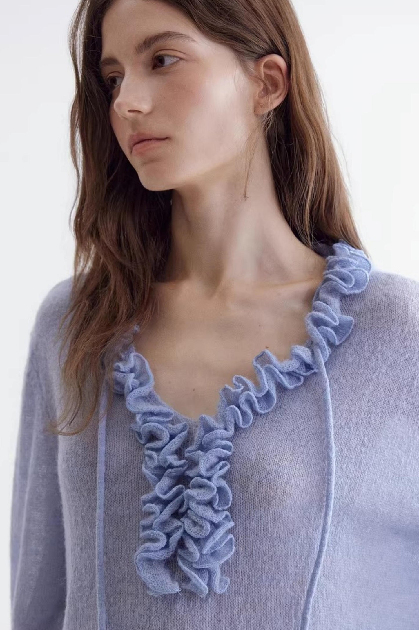 Ruffled Merino Wool Sweater