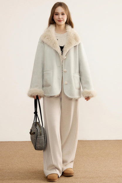 Winter Composite Fleece Wide-Leg Pants