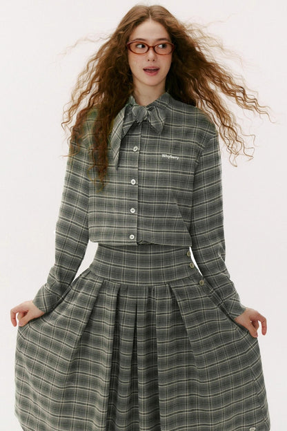 Vintage Diagonal Placket Strap French Shirt