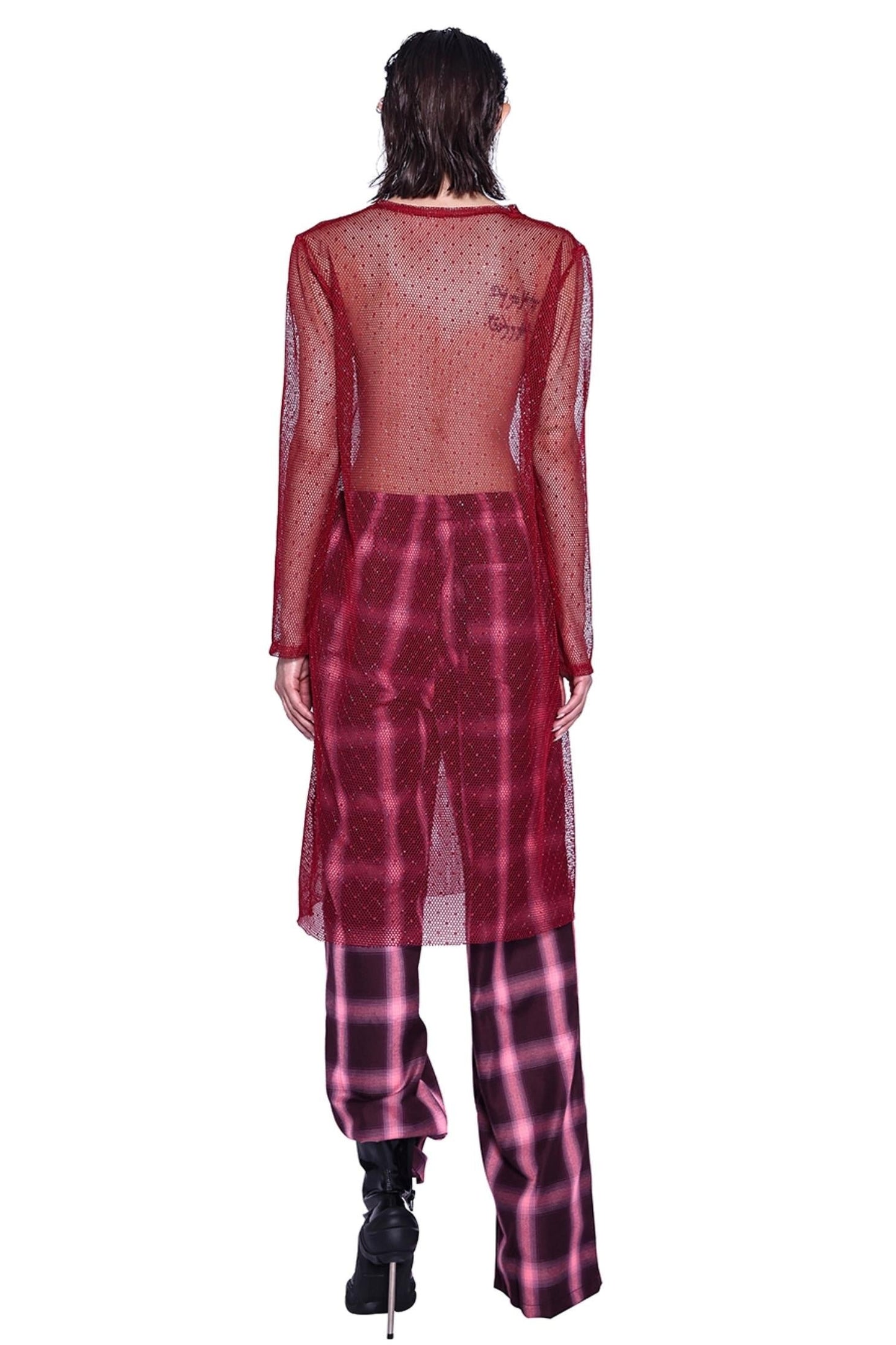 Plaid High-Waist Trousers