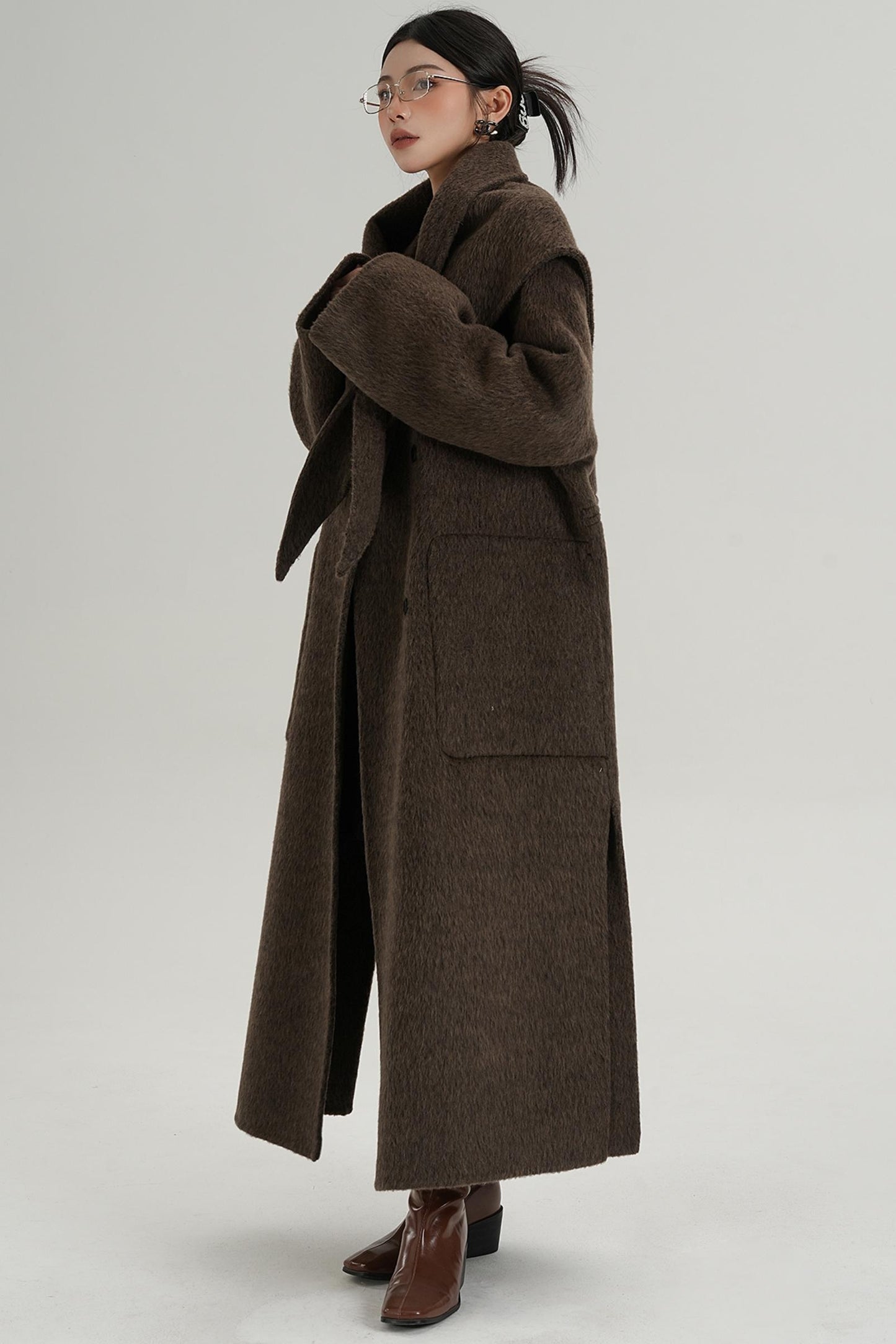Woolen Elegance Long Jacket