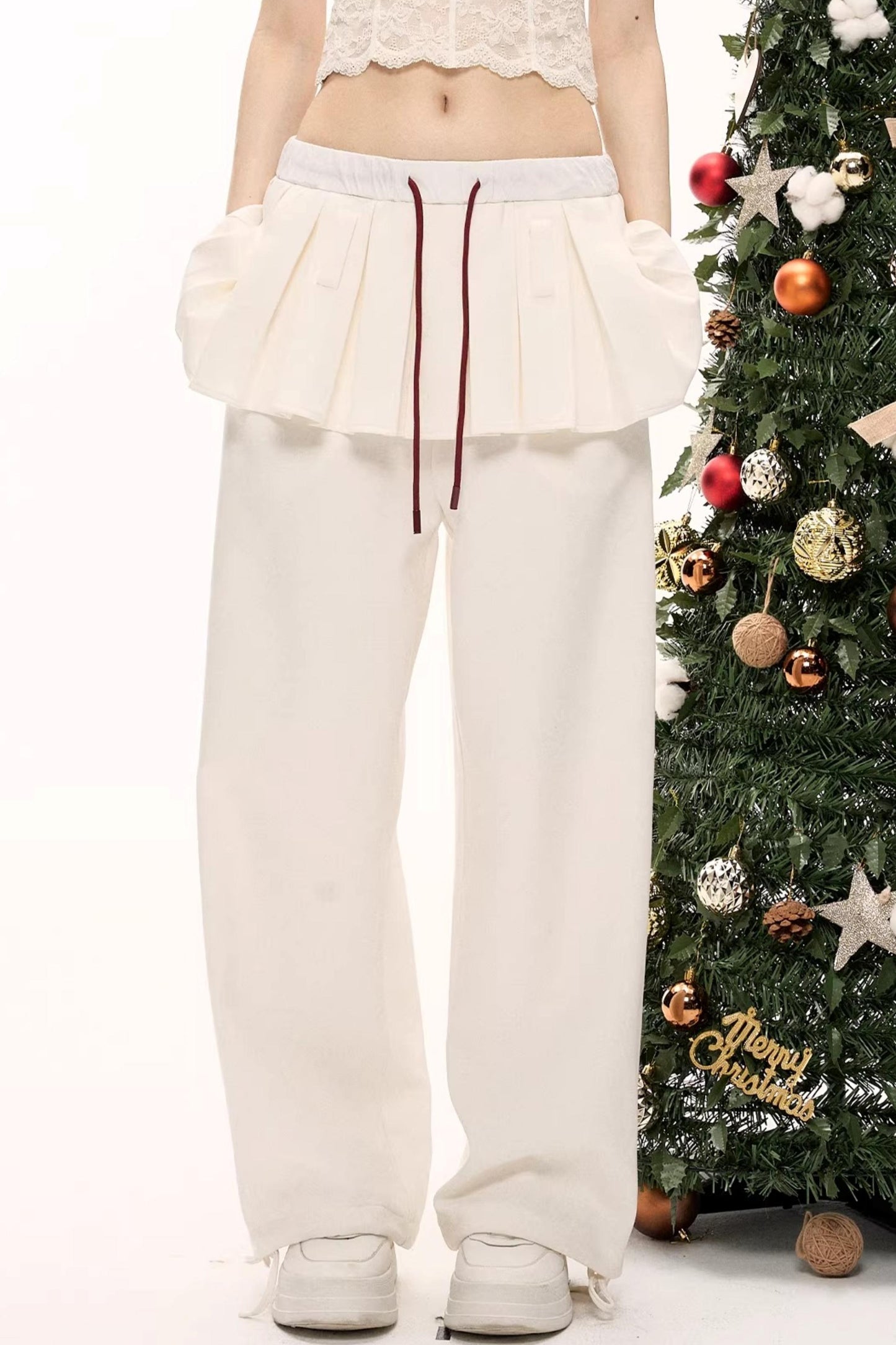 Blooming Wool Pleated Pants