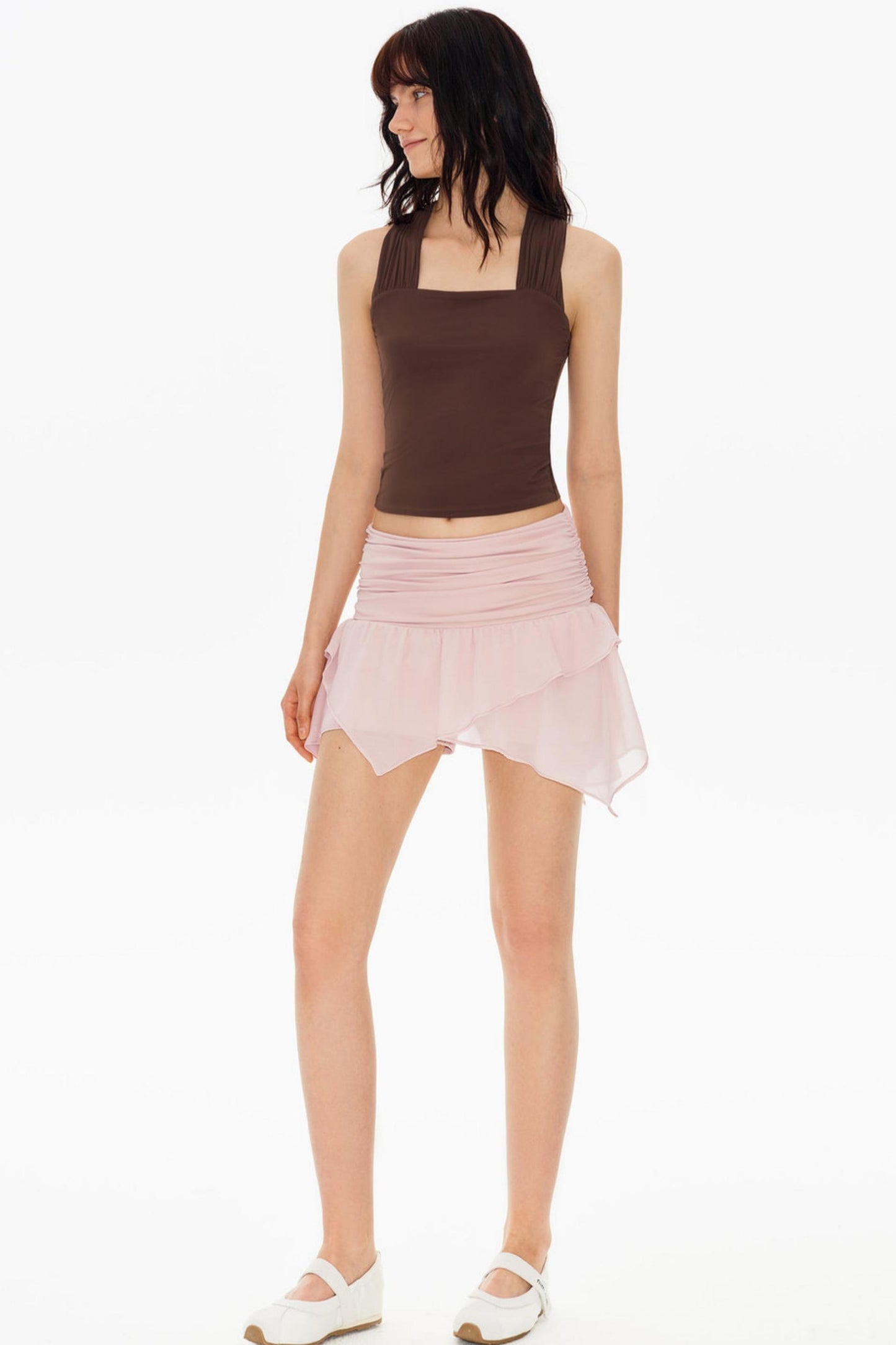 Nebelrosa asymmetrischer Rock