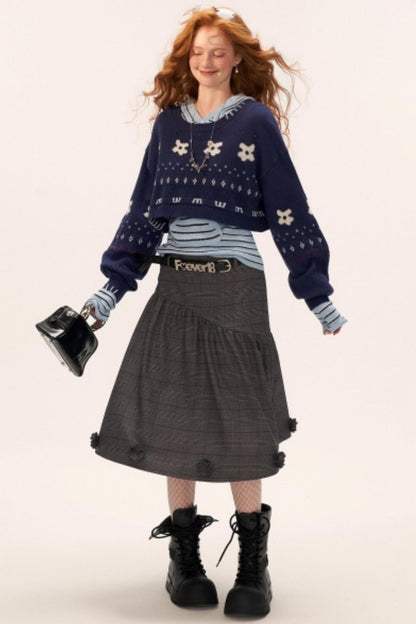 Flower High-End Mid-Length Skirt