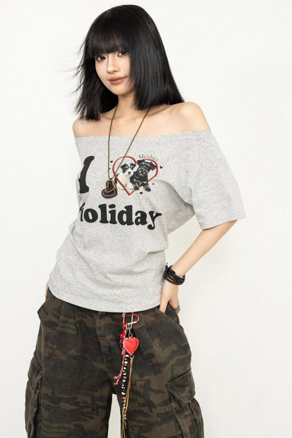 White One-Shoulder Tee