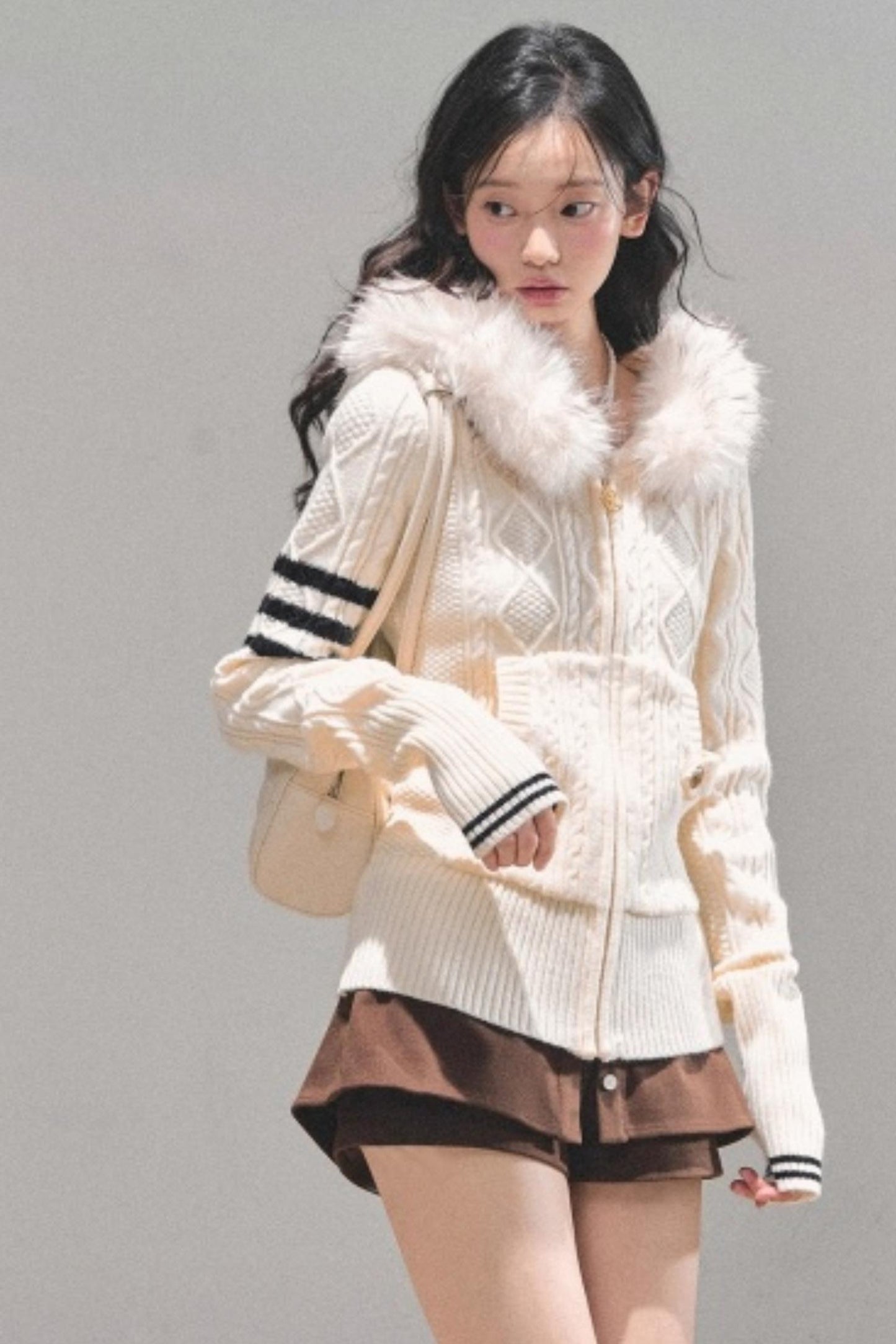 Winter Hooded Knit Sweater