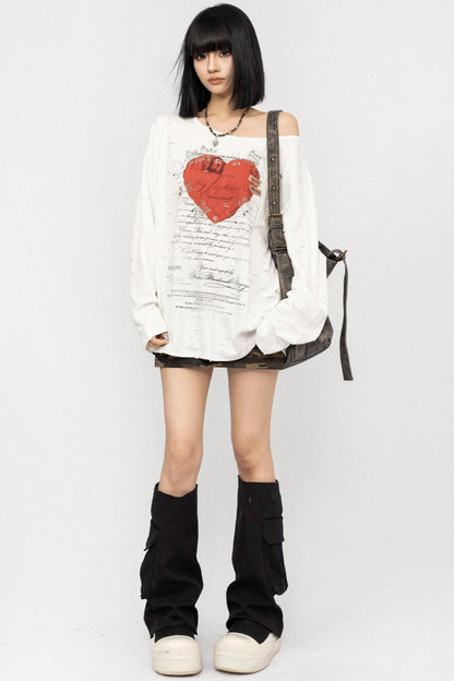 Distressed Sleeve Top