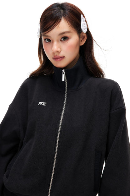 Fleece Zipper Jacket and Pants Suit Set-Up